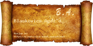 Blaskovics Agád névjegykártya